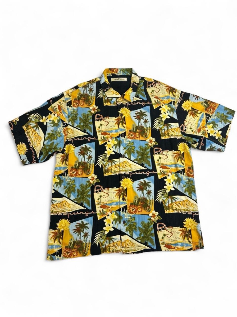 Vintage Y2K Tommy Bahama 100% Silk Palm Springs Hawaiian Shirt L